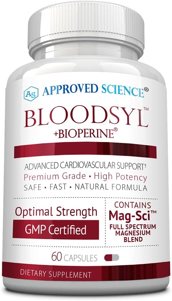 Schválená veda Bloodsyl - podporuje prietok krvi - Hawthorn Berry, horčík, BioPrine - Vegan - 60 kapsúl - balenie po 1