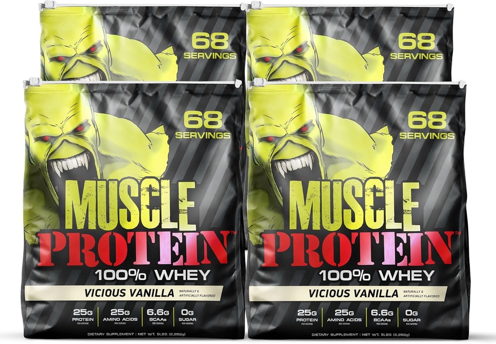 COLOSSAL LABS svalová srsť proteín ochutený proteín prášok, 25,000mg aminokyselín/serving, filtrované za studena [Backaging May Vary] (20 libier (Back of 4), Vanilla)