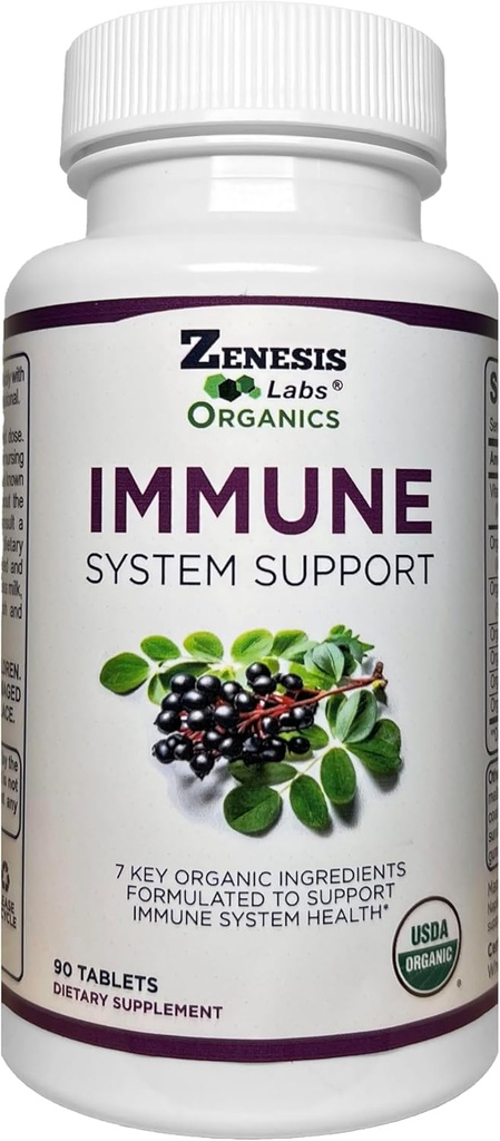 Zenesis Labs Organic Immune Suplement Vitamin C, Moringa, Elderberry, Astragalus, Oregano, Ginger, Cesnak (90 tabliet, 30 dní dodávky)