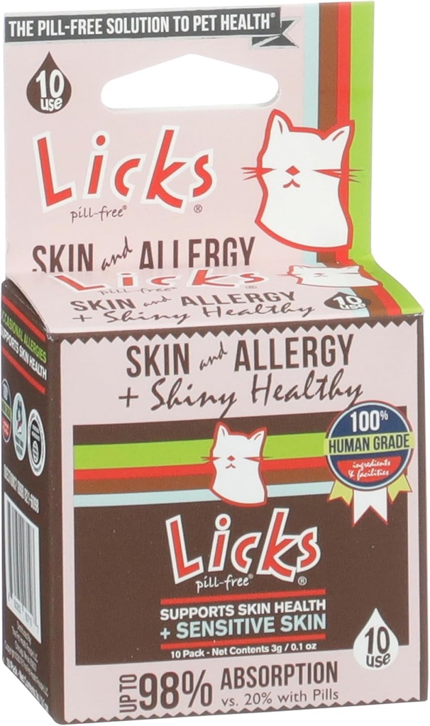 Licks - mačka alergia - mačka koža a alergia - LiquiPaks - 10 Použitie