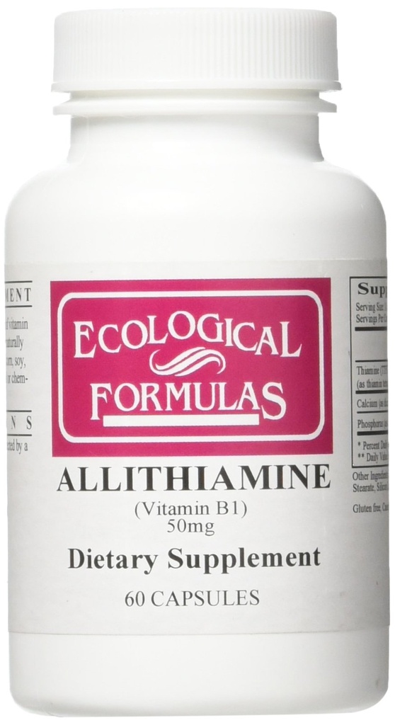 Ekologické formuly Allitiamín Vitamín B1 50 Mg, biela, 60 Počet