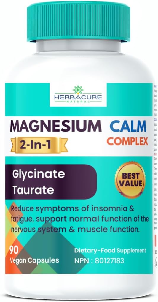 Magnesium CALM Complex 2 in 1 Glycinate and Taurate 90 units USA sourced ingredients Only New 2024