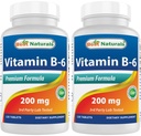 Najlepšie prírodné vitamíny b6 200 mg pre dospelých, 120 tabliet (120 počet (pár 2)