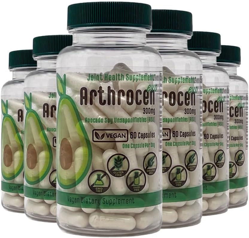 EVO Vegan Joint Health Supplement, 300Mg Avocado Soy Nezmydelniteľný, 60 dní dodávky, jedna kapsula za deň (12 mesiacov)