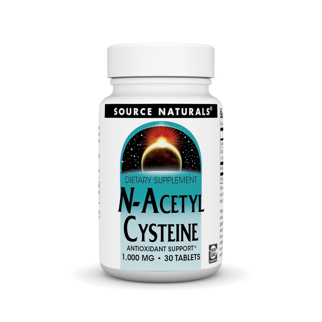 Zdroj Naturals N-Acetyl Cysteine Antioxidant Podpora 1000 mg Diétny doplnok, ktorý podporuje respiračné zdravie* - 30 tabliet