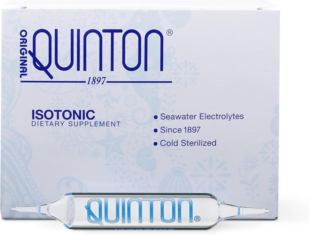 Quicksilver Scientific Original Quinton Isotonic Solution with Sea Water Minerals + Alpine Spring Water - Liquid Hydration, Electrolyte + Multi Minerals Supplement (30 jednodávkových injekčných liekoviek)