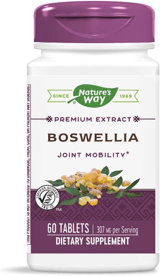 Nature's Way Standardized Boswellia, 40% Boswellic acids per Serving, TRU-ID Certified, Vegetarian, 60 tabliet, balenie 2