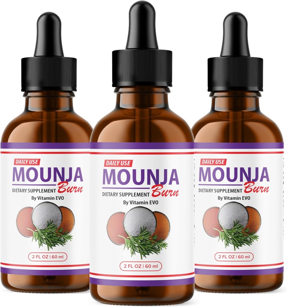(3 balenie) Monja Burn Drops - Oficiálne Formula - Mounja Burn Dietary Supplement Drops, Mounja Liquid Drops Maximálna sila Celková Wellness podpora Formula MoujaBurn Mounja Burn Advanced (3 fľaše)