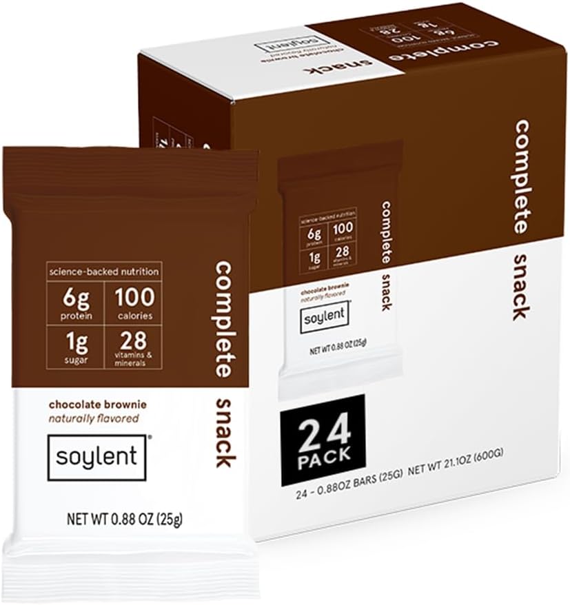 Soylent Snack Mini Protein Bary - Čokoláda Brownie, 1g cukru, Proteínové tyčinky, bezlepkové, 6g Vegan Energy - 24 g