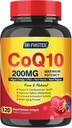 CoQ10 200mg Softgels s vitamínom E & Omega 3-6 -9 & PQQ - vysoká absorpcia Koenzým Q10 s bioperínom 