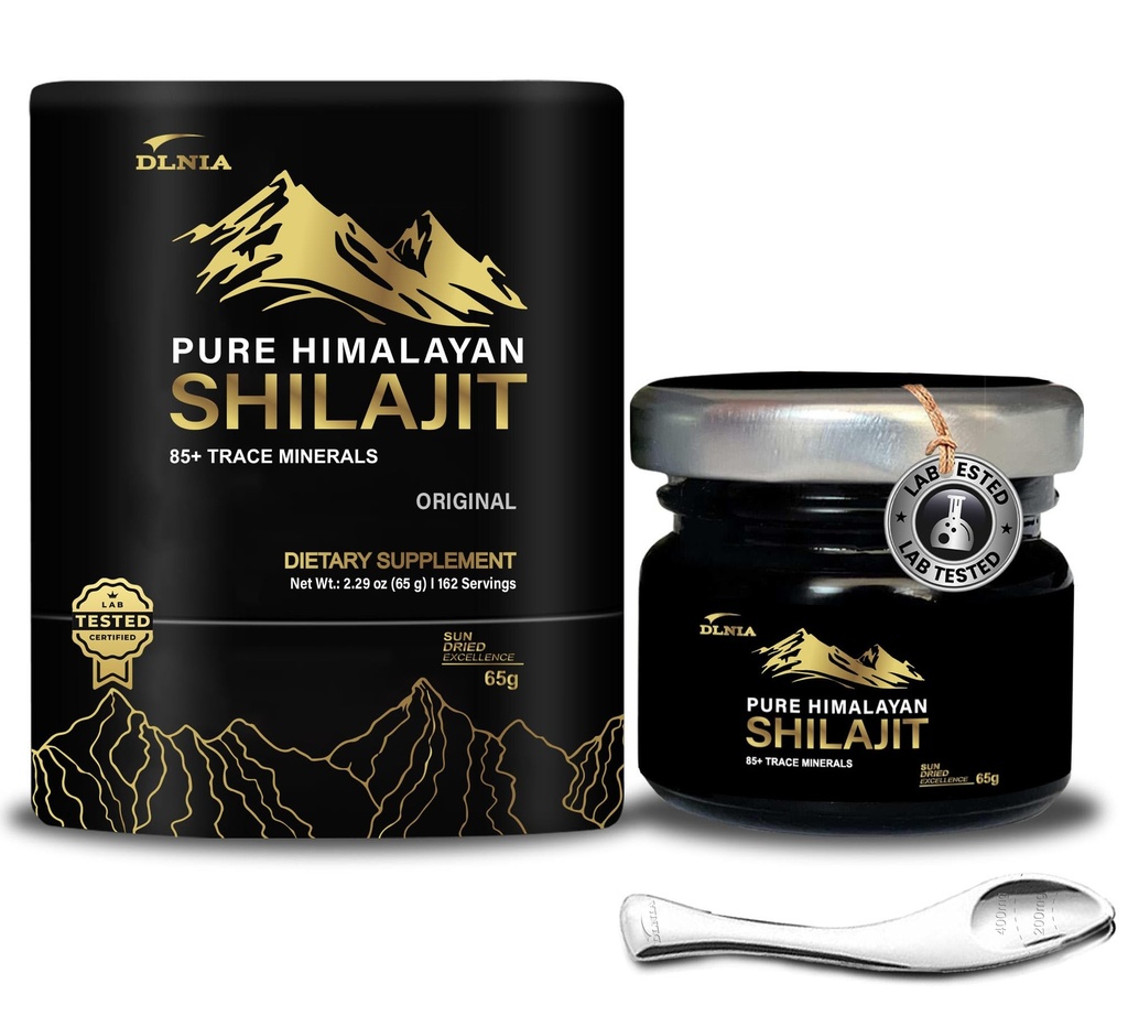 Shilajit Pure Himalayan Organic Shilajit Resin Supplement- Gold+ Stupeň s 85+ stopovými minerálmi so 75% kyseliny fulvovej, celkovou energetickou a imunitnou podporou, Pure Shilajit pre mužov a ženy, 65g