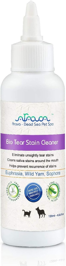 Arava Natural Dear and Stain Remover for Dogs and Mačky - efektívne riešenie s 26 Dead Sea Minerals, odstraňuje a zabraňuje oči a saliva Stains