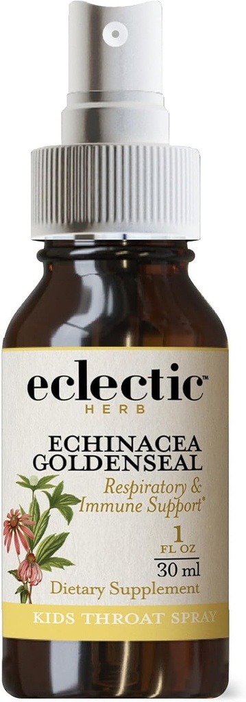 ECLECTIC INSTITUTE Kids Echinacea - Goldenseal Throat Spray (Orange Flavor) 1 Ounce