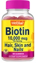 WellYeah High Potency Biotin 10 000 mcg Gummies - pre silnejšie vlasy, koža a nechty - Vegan-Priatelia, Gluten-free, non-GMO, a lahodné Berry Flavor - 60 Gummies