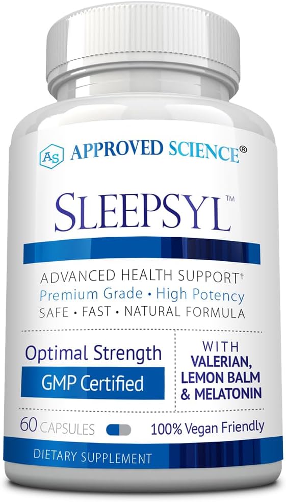 Schválená veda sleepsyl - Sleep Supplement - Valeriánsky koreň, citrónový balm, melatonín, harmanček, L-Ornithine - Vegan, 60 kapsúl