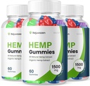 (3 balenie) Rejuvazen Gummy - Oficiálna formula - Rejuvazen Hemp Gummies krvný tlak cukor Formula 300mg, Rejuvazen Gummies Vysoká potencia Blend Big Size Gummies 25mg per Gummy 1500mg (180 Gummies)