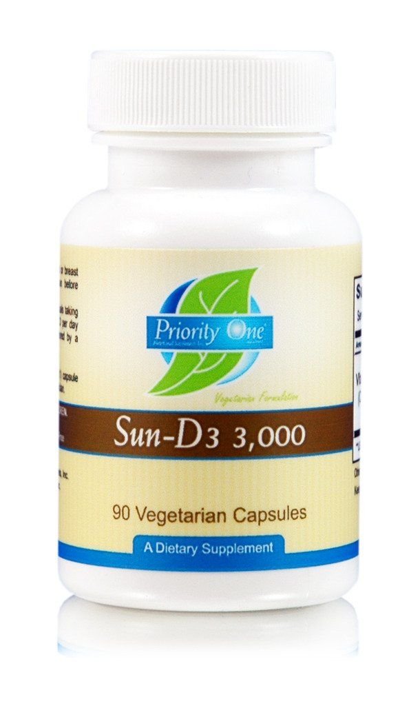 Priorita 1 Vitamíny Sun D3 3,000 90 Vegetariánske kapsule - Najbiodostupnejšia forma vitamínu D (cholekalciferol).