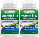 Najlepšie prírodné vitamín B-12 ako metylkobalamín (metyl B12), 6000 μg 60 Sublingválnych tabliet (60 počet (dávka 2)