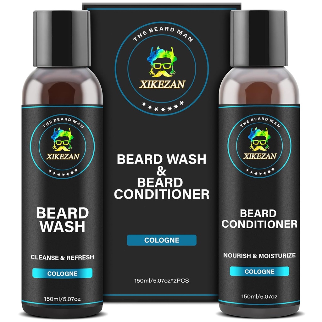 XIKEZAN Bradavice umývanie a brada kondicionér Prírodné zmäkčovač Set w/Argan & Jojobové oleje hladká a posilňuje Vianočné pančuchy Stuffers otcov deň darčeky pre mužov mu otec priateľ manžel