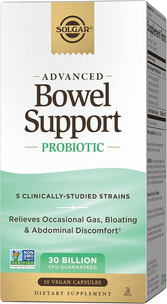 Solgar Bowel Podpora Probiotiká, 30 Kapsule