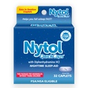 Nytol Quick Caps Nighttime Sleep Aid s difenhydramínom HCI, Easy-to-Swallow Caplets k pádu Asleep Fast, 32 Počet