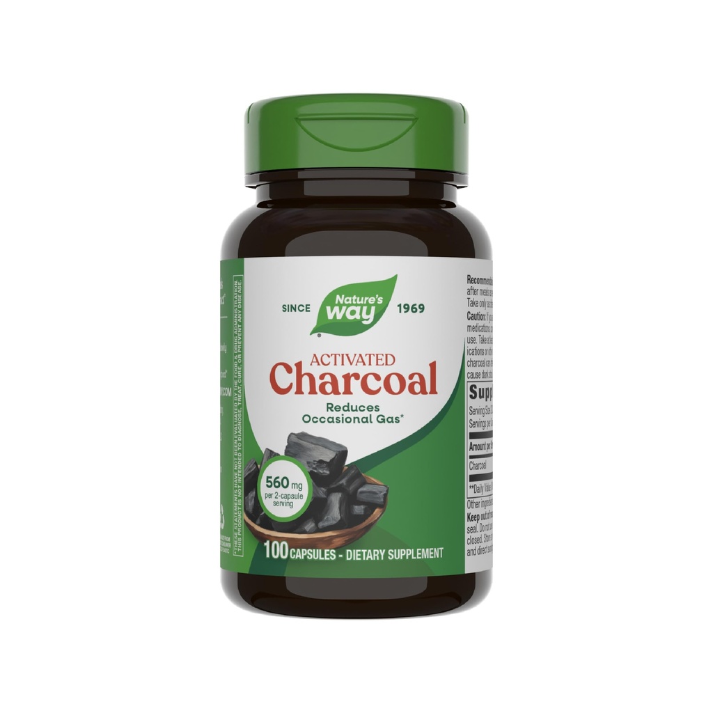 Prírodná cesta Aktivovaná Charcoal, Binds Nežiaduce materiály a plyn v trávnatom trakte*, 560 mg na 2-kapsulový servis, 100 kapsúl (Packaging May Vary)