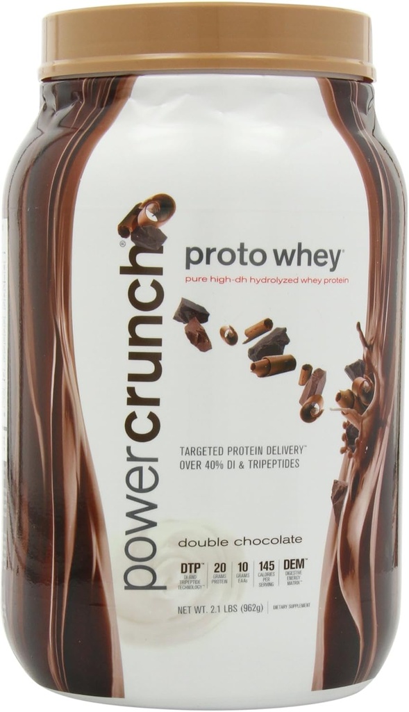 Power Crunch prášok na srsť, s aminokyselinami, Proteín Shakes s lahodnou chuťou, Double Chocolate, 2,1 LB