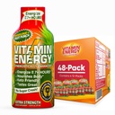 Vitamín Energy Immune+ Extra sila Energia Shot Fruit Punch 48 Balenie, 260 mg Prírodný kofeín, B-vitamíny, Citrikolína, Zelený čaj, Imunita a Focus Podpora, Zero Cukor, Gluten-free 1,93 fl oz