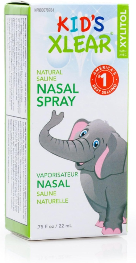 Xlear Natural Xylitol Saline Nasal Spray pre deti - Daily Decongestant, Nose Moisturizer, 0,75 fl oz (Pack of 1)