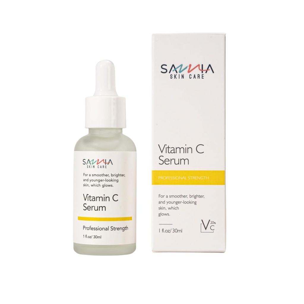 Vitamín C sérum pre tvár, pre hladšie, jasnejšie, a mladšie vyzerajúce kože, ktoré žiari, hydratuje a večerné von kože Tone, 1 fl.oz/30ml