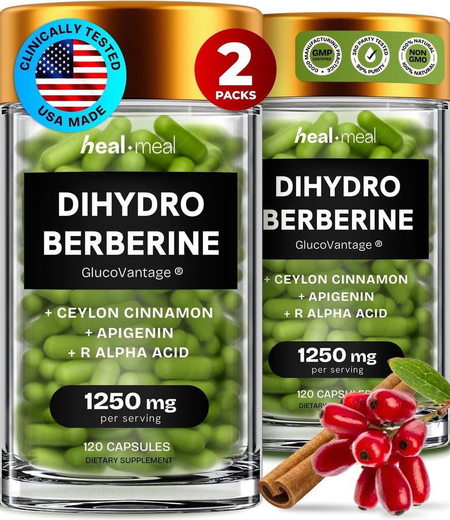 Dihydroberberberberbínové doplnky - Dehydro-berbererín-Super-berberberelín-Supplement with Ceylon škorica & R Alpha Lipoic Acid & Apigenin - Hydroberberberine 240 caps (2 balenia)