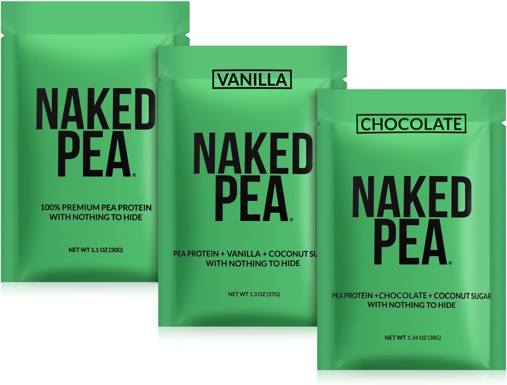Nahý Vegan Sample Pack Pea, Čokoláda Pea a Vanilla Pea
