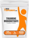 BulkSupplementments.com Tiamín-mononitrát prášok - vitamín B1 prášok, tiamín B1 doplnok - B1 vitamíny, bez lepidla, 125 mg na porciu, 5 kg (11 lbs) (dávka 5)