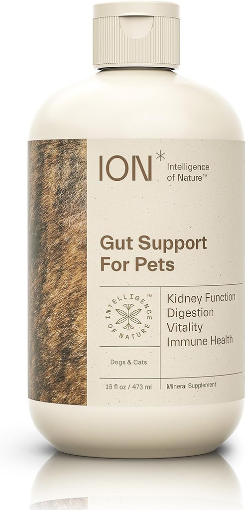 ION* Intelligence of Nature Gut Support for Pets - Liquid Probiotics Drops Alternatíva pre psy a mačky, Tráviace zdravie pre šteniatka, zdravie kože a vlasov - 16 fl oz (Pack of 1)
