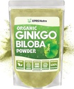 XPRS Nutra Organic Ginkgo Biloba Powder - Gingko Biloba Doplnky pre kognitívne - Vegan Friendly Ginkoba Biloba Organic - Imunity Boosting Ginkgo Biloba Powder (16 oz)