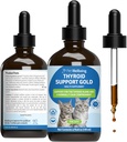 Pet Wellbeing Podpora štítnej žľazy Gold pre mačky - podporuje zdravú štítnu žľazu Gland Function v mačkách, Normálny metabolizmus, Bugleweed, citrónový balm - Veterinarian-formulované bylinné doplnok 4 fl oz (118 ml)