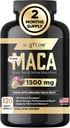 Organic Maca Root Capsules for Women & Men - Black, Red, Yellow Peruvian Maca Root Extract & Black Pepper - 120 Vegan Pills - Supports Energy, Performance & Mood | Made in USA