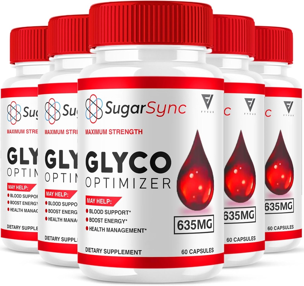 (5 balenia) Cukor Sync SugarSync Glyco Optimizer Kapsule, Sugar Sync Maximálna sila Glycogen Optimizer a podpora krvi Supplement, SugarSync 635 mg Advanced Celkové zdravotné vzorec (300 kapsúl)