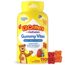 L'il Critters Gummy Vites Daily Kids Multivitamíny Rôzne Ovocné príchute pre vek 2+ Batoľatá a deti, Gummy Vitamín s vitamínom C a D, 95-190 Day Supply, 190 Gummies