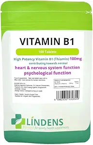 Lindens Vitamín B1 Tiamín 2-Pack 200 Tablety B 1 B-1 Tiamín prírodná kvalita