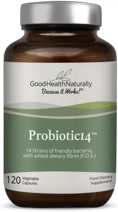 Probiotiká 14 - Tráviace doplnok, Gut Cleanse 120 Kapsule - dobré zdravie Prirodzene