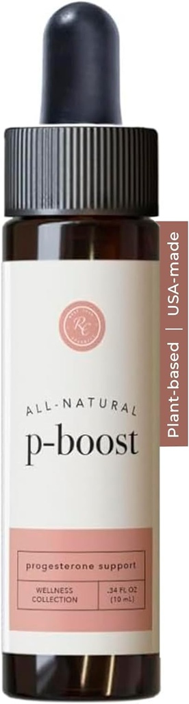 Rowe Casa Organics P-Boost kvapky, Bioidentical Progesterone Doplnky s esenciálnymi olejmi, Predseed Fertility Drops & Natural Hormone Balance for Women, .34 Fl Oz
