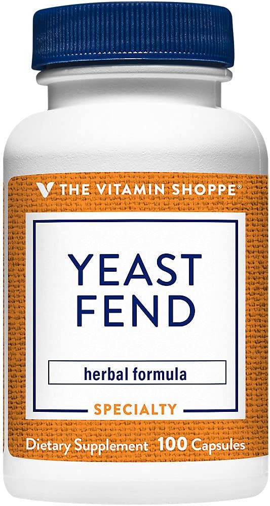 Vitamín Shoppe kvasinkové Fend, bylinná formula pre ženy, obsahuje kyselinu kaprylovú, Lactobacillus a byliny (100 kapsúl)