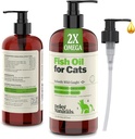 Deley Naturals Wild Caught Fish Oil pre mačky s 2X Omega - Cat Fish Oil s najvyššou EPA & DHA Potency - Omega 3 pre mačky pre Shedding, koža, kabát, kĺby, srdce a imunitný systém - Made in the USA
