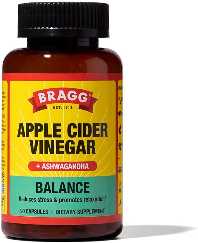 Bragg Daily Balance Apple Cider Ocogar a Sensoril Ashwagandha Kapsule - 750mg Acetic Acid