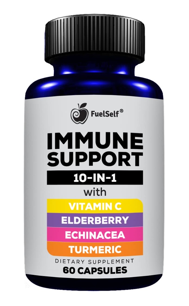 Imunitná podpora Booster doplnok s bazami, vitamín C, Echinacea, kurkuminoidy, vitamín E, vitamín B6, zinok, L-glutamine HCL, cesnak, Lactobacillus Acidophilus:: 60 Počet, 1 balenie