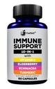 Imunitná podpora Booster doplnok s bazami, vitamín C, Echinacea, kurkuminoidy, vitamín E, vitamín B6, zinok, L-glutamine HCL, cesnak, Lactobacillus Acidophilus:: 60 Počet, 1 balenie