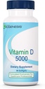 Nutra Biogenéza Vitamín D 5000 - Vitamín D3 5000 IU Softgel Kapsule od Muži a ženy, VIT D Supplement for Immune Support, Healthy Teeth & Bone Health - 90 Softgels