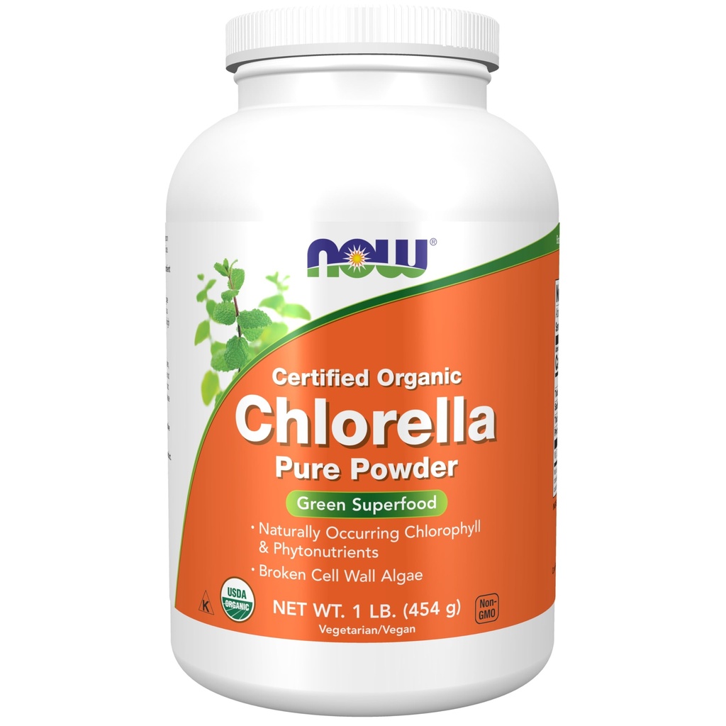 TERAZ Potraviny Doplnky, Organické Chlorella Prášok s prirodzene sa vyskytujúcim chlorofylom, Beta-karoténom, zmiešanými karotenoidmi, vitamínom C, železom a proteínom, 1 kilom