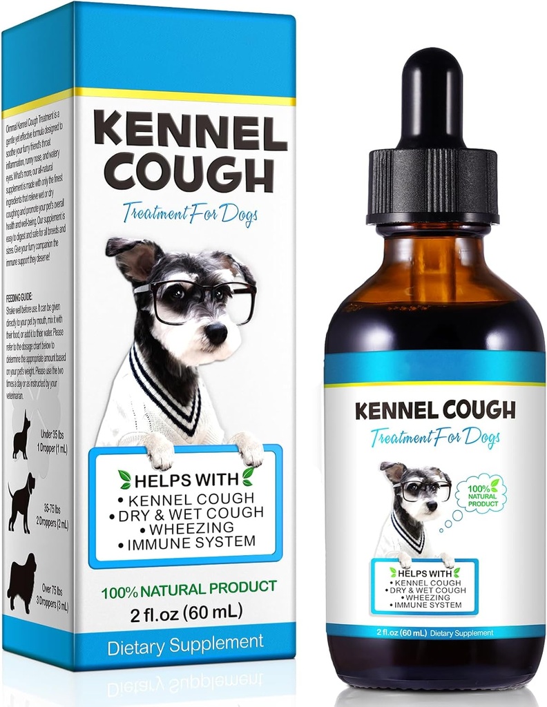 Kennel Kašeľ Liečba psov, Kennel Kašeľ Bylinné kvapky - 2.02 Fl.oz / 60 ml